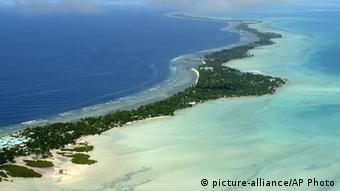 Aerial view of the island of Kiribati