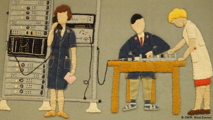 A tapestry on display at the Stasi Museum in Berlin