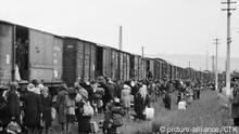 Czechoslovakia, Modrany, 1946. German citizens, who were born in Czechoslovakia and whose ancestors had been in Czech lands for centuries, are forcefully deported to Germany. Only 40 kilos was allowed to be taken from their homes and put into camps resembling the concentration camps. CTK Vintage Photo
