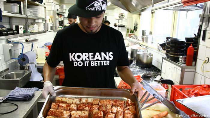Person making kimchi