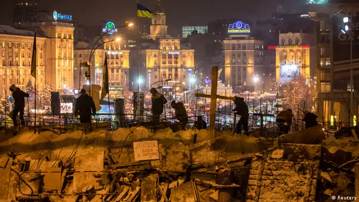 Barrikaden der Demonstranten in der Ukraine, Aufnahme vom 11. Dezember 2013 (Foto: Getty Images)