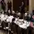 Ukraine's political, government, opposition and religious leaders at a round-table meeting in Kiev, Ukraine, Friday, Dec. 13, 2013. Left row, 3rd left Vitali Klitschko, 4th left Oleh Tyahnybok, 5th left Arseniy Yatsenyuk. Right row, right to left: Prime Minister Mykola Azarov, ex-president Viktor Yushchenko, ex-president Leonid Kuchma, current president Viktor Yanukpvych, ex-president Leonid Kravchuk. Photo: AP