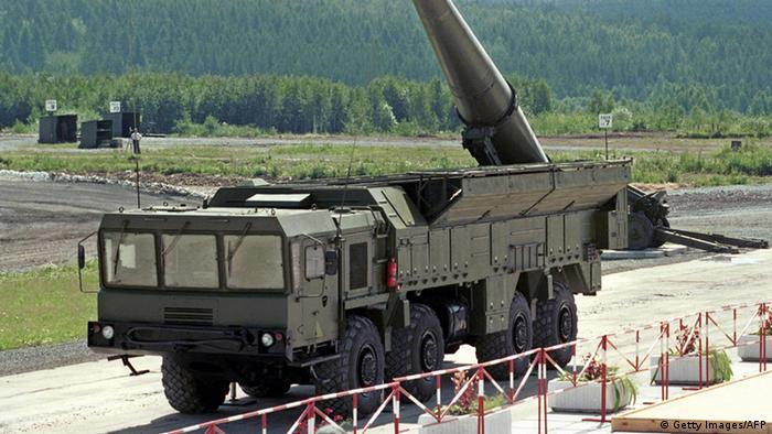 Russische Raketen Iskander bei einer Militärparade in Moskau