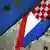 Flags of Croatia and EU in Zagreb