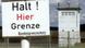 Warnschild an der deutsch-deutschen Grenze Warnschild an der deutsch-deutschen Grenze