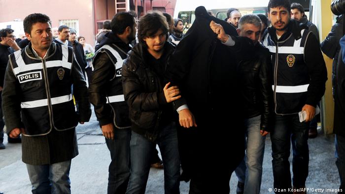 Police escort away arrested politicians in Turkey