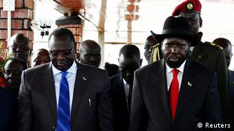 Riek Machar and Salva Kiir in Juba. Photo: REUTERS/Andreea Campeanu