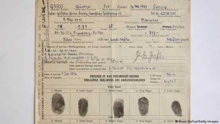 Bildergalerie Günter Grass Waffen SS US Dokument