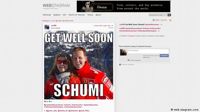 Foto mit Michael Schumacher auf Instagram (Foto: Screenshot)