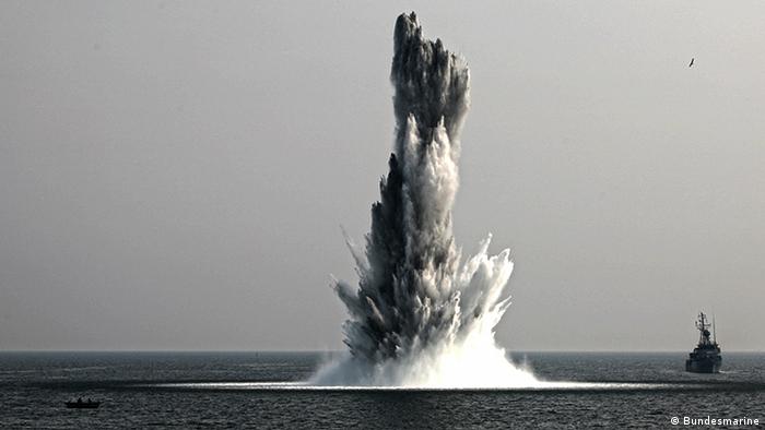 An old, submerged bomb is exploded in the Baltic Sea