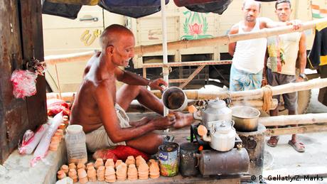 Shivnat Rai Jadav, a chai tea seller in Kolkata's Bara Bazaar.