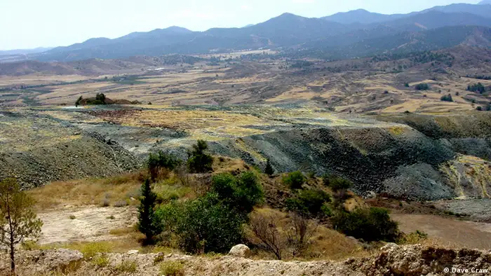 A mineral weathering area