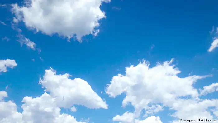 A symbolic picture of white clouds in a blue sky
