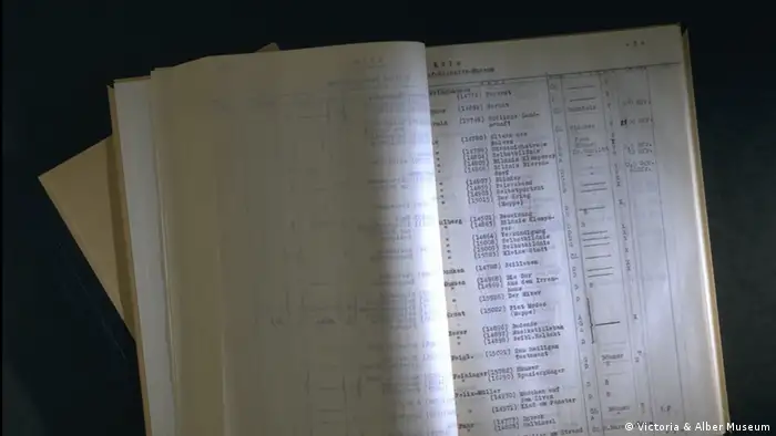 List of the Nazis' degenerate art inventory (Photo: Victoria & Alber Museum)