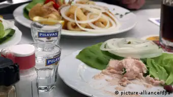 Griechisches Restaurant Speisen und Getränke