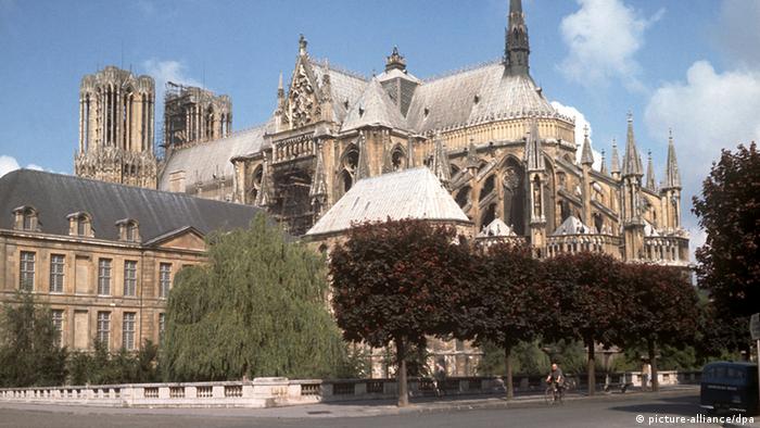 Blick auf die gotische Kathedrale von Reims