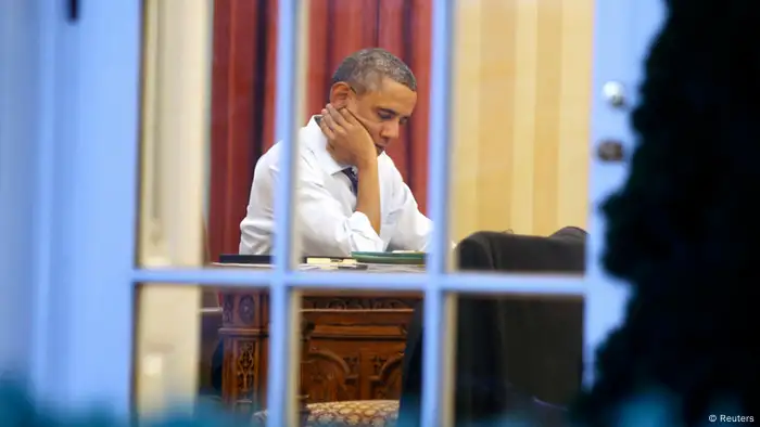 USA Präsident Barack Obama nachdenklich müde