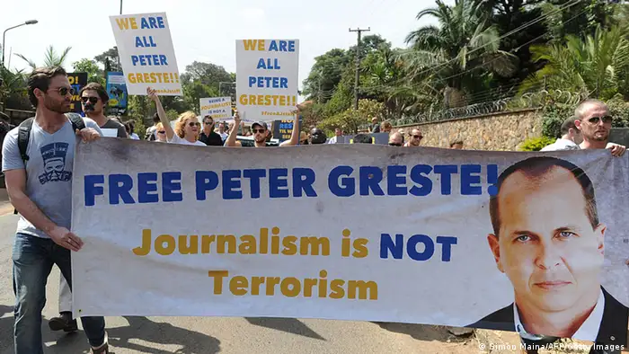 Kenia Protest gegen Inhaftierung von Journalist Peter Greste