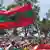 UNITA Flagge auf einer Kundgebung in Huambo in Angola