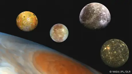 Jupiter-Monde Montage (NASA/JPL/DLR)