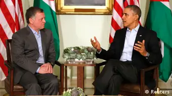 US Präsident Barack Obama mit König Abdullah von Jordanien Kalifornien 14.2.14