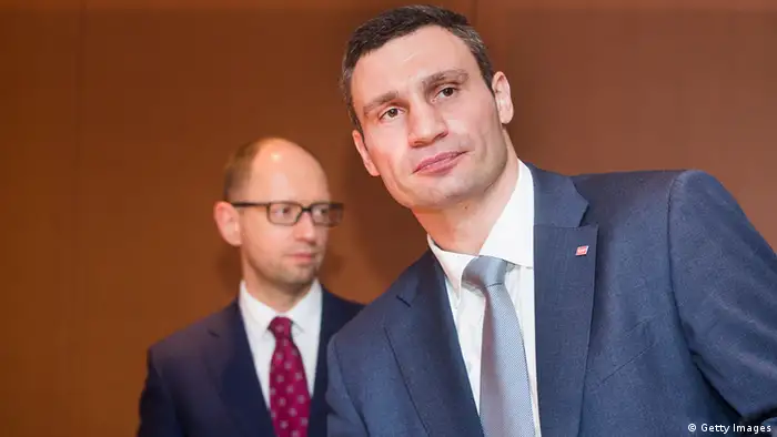 Deutschland Ukraine Opposition Vitali Klitschko und Arseni Jazenjuk in Berlin