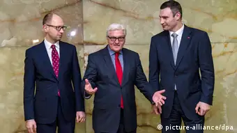 Deutschland Ukraine Opposition Vitali Klitschko und Arseni Jazenjuk bei Frank-Walter Steinmeier in Berlin