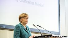 March 1, 2014 - Berlin, Germany - Federal Chancellor, Angela Merkel(CDU) gives a speech in the conference ''New Narrative for Europe?/ ??A new Theme for Europe? with a especial participation European Commission President Barroso(PDS) and State Minister Monika Gr