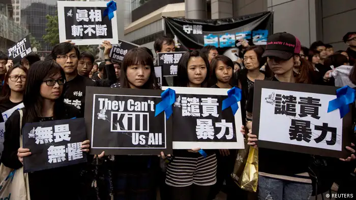 Hong Kong Demonstration für Pressefreiheit