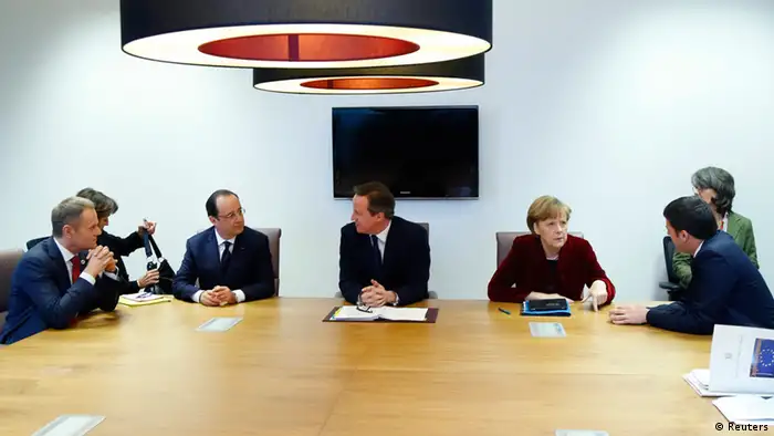 EU Krisengipfel zu Ukraine 06.03.2014 Brüssel Merkel Holland Cameron Tusk Renzi
