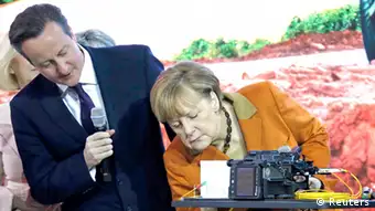 Cebit 10.03.2014 Merkel Cameron