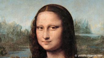Die Mona Lisa von Leonardo da Vinci im Pariser Louvre, ein Ausschnitt