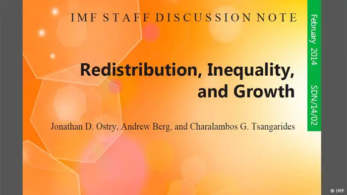 Studie der IMF Ungleichheit Umverteilung und Wachstum Cover