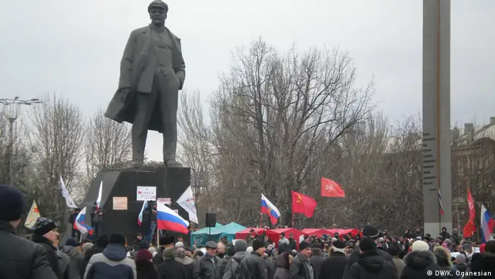 Ukraine Donezk Demonstrationen 10.3.2014