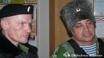 Казачий атаман на одном из избирательных участков Симферополя на референдуме 16 марта 2014 года