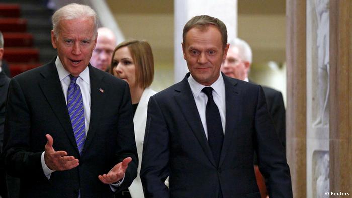 Joe Biden Donald Tusk Warschau Polen 18.03.2014
