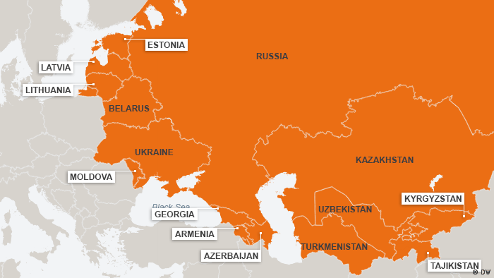 A map shows the former Soviet Union