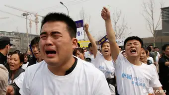 MH370 Proteste der Angehörigen in Peking 25.03.2014