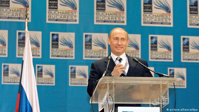 Vladimir Putin na samitu NATO-Rusija 2008. u Bukureštu