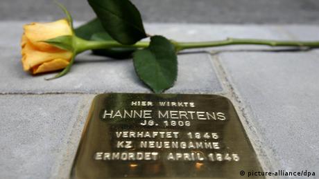 Stolperstein in Hamburg with a person's name engraved on it.
