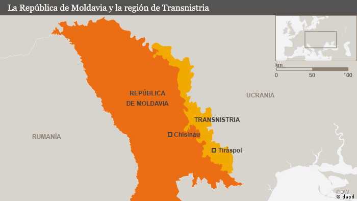 Die Republik Moldau (Moldova) und die Region Transnistrien Spanisch