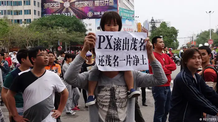 China Protest gegen Chemie Industrie Projekt in Maoming