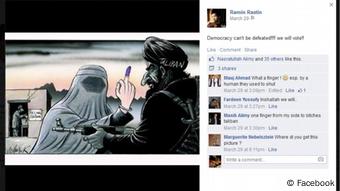 Screenshot Facebook mit Anti-Taliban-Karikatur (Foto: DW)