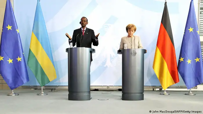 Le président rwandais Paul Kagame et la chancelière allemande Angela Merkel
