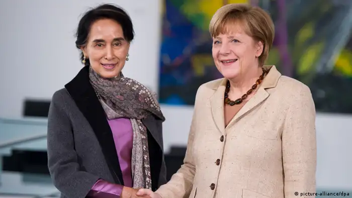 Aung San Suu Kyi bei Merkel PK 10.04.2014 in Berlin