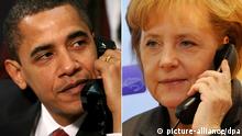ARCHIV - Kombo zeigt US-Präsident Barack Obama (Archivfoto vom 24.03.2009) und Bundeskanzlerin Angela Merkel (Archivfoto vom 08.12.2009). EPA/GARY FABIANO/POOL /Marijan Murat/dpa +++(c) dpa - Bildfunk+++