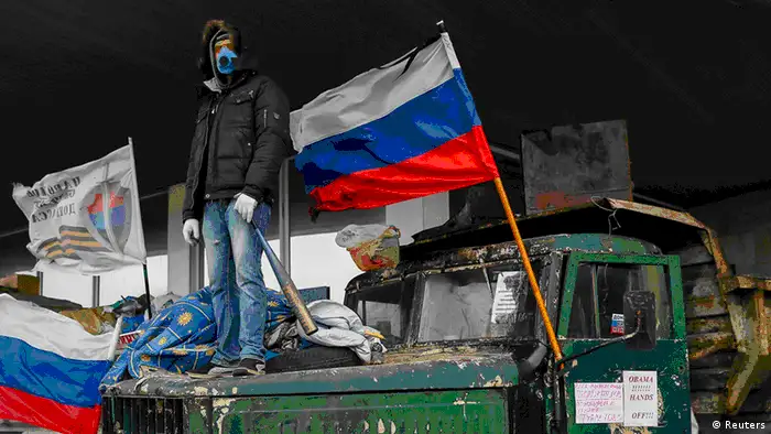 Pro-russische Proteste in Donezk Ukraine 11.4.2014