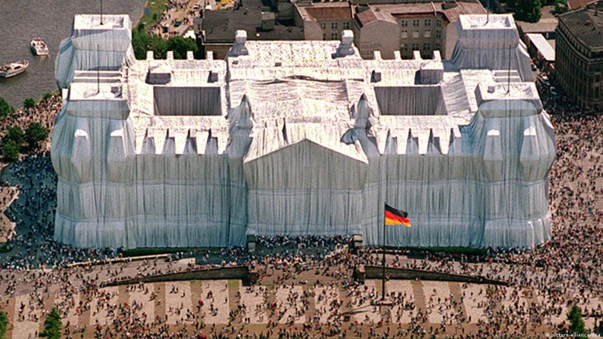 The Reichtags Building wrapped in the installation by Christo and Jeanne-Claude