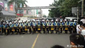 Streik in einer Schuhfabrik in Dongguan