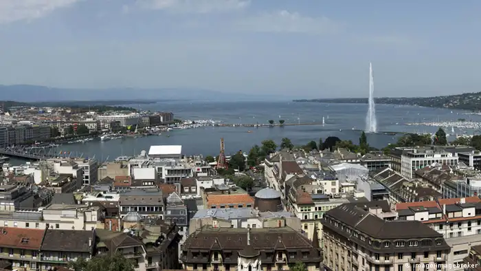 Panorama von Genf mit Blick auf den Genfersee